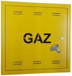 DRZWICZKI GAZOWE METAL SKRZYNKA 40x40x5 ŻÓŁTE NA KLUCZ POLSKIE