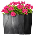 DONICZKA DONICA NA KWIATY KWIETNIK WYSOKA + WKŁAD 19x56cm CZARNY BETON