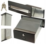 SKRZYNKA NA LISTY DO WMUROWANIA PRZELOTOWA NIERDZEWNA INOX CZARNA 160-295MM