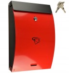 SKRZYNKA NA LISTY 35 x 25 CM DUŻA CZARNO-CZERWONA