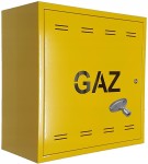 SKRZYNKA GAZOWA METAL 50x50x25 ŻÓŁTA DRZWICZKI NA KLUCZ POLSKA