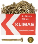 Wkręty CIESIELSKIE do drewna 4x60mm TORX 250szt WKRĘT-MET KLIMAS